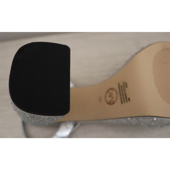 Michael Kors Women Sz 9M Silver Metallic Embellished Laci Platform Sandals - Picture 10 of 13